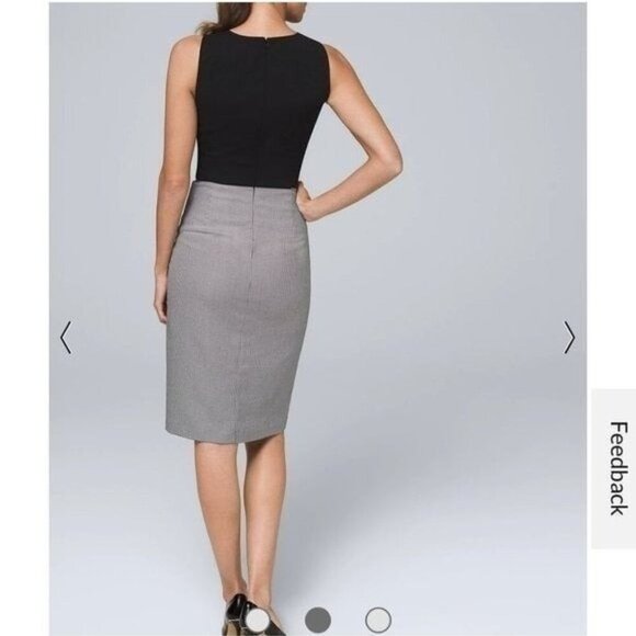 NWOT White House Black Market Mixed-Media Suiting Sheath Dress - Size 14 - Picture 3 of 4